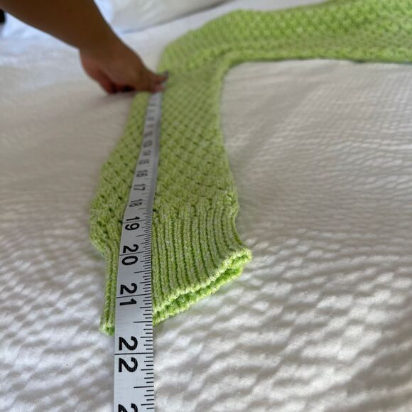 GB Gianni Bini Women's Neon Green Stretch Open Knit Top Sweater Size M - Picture 4 of 8